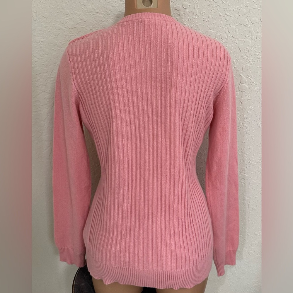 J. Mclaughlin Ribbed Button Shoulder Cashmere Swe… - image 4